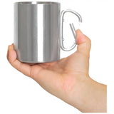 Stainless Steel Portable Camping Mug With Carabiner Handle