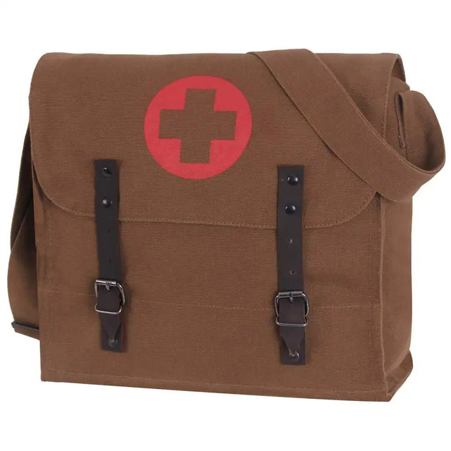 Military Style Vintage Brown Canvas Medic Bag