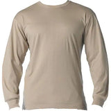 Solid Desert Sand Cotton Long Sleeve T-Shirt