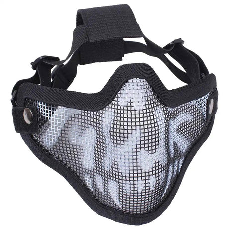 Bravo Tac Gear Strike Black Skull Steel Half Face Mask