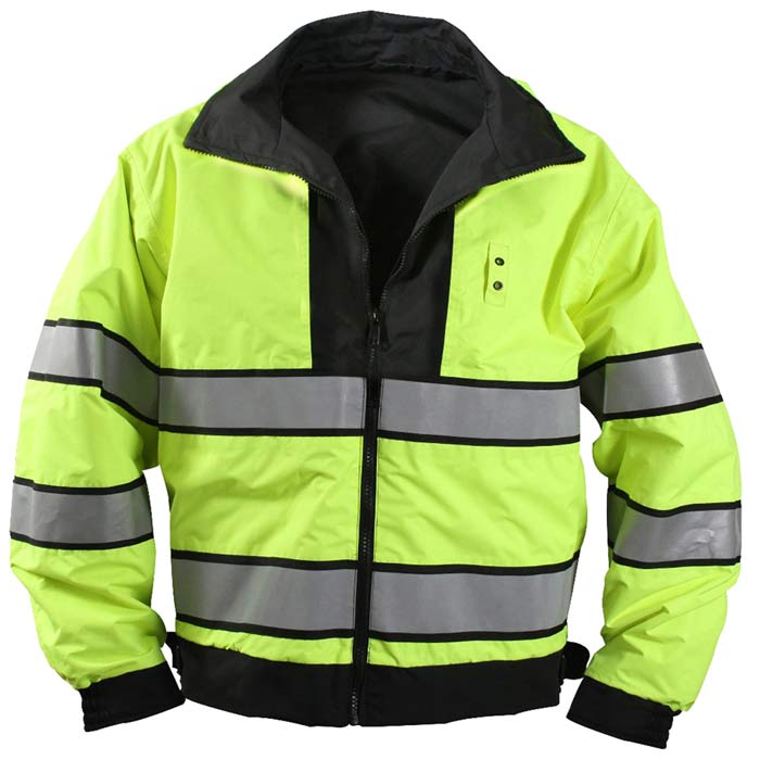 Reversible High-Visibility Green Reflective Work Jacket