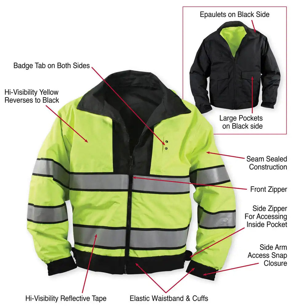 Reversible High-Visibility Green Reflective Work Jacket