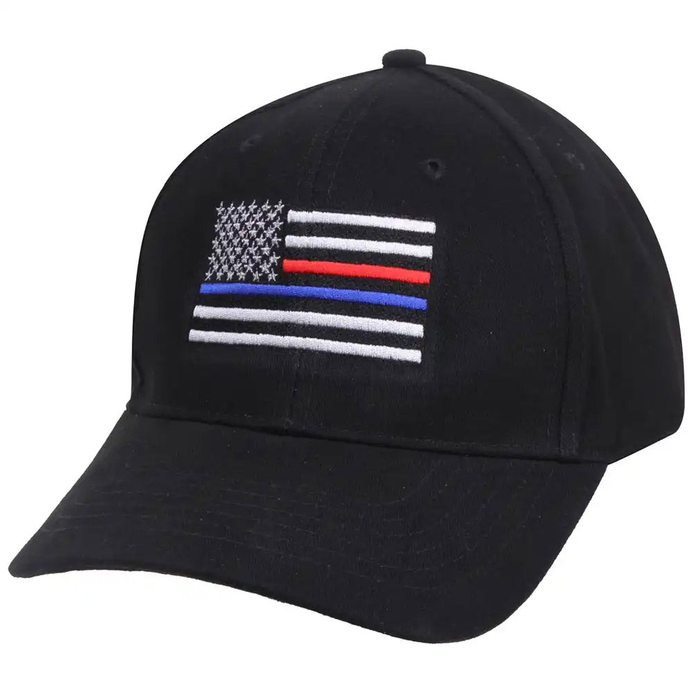 Thin Blue Line & Red Line Low Profile Flag Baseball Cap