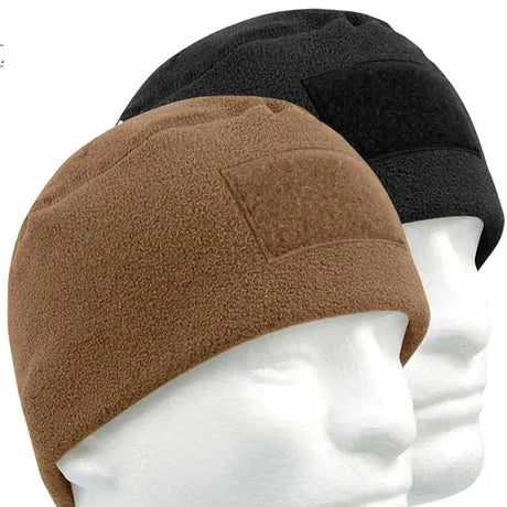 Military Style Polar Fleece Watch Cap with Patch Loop