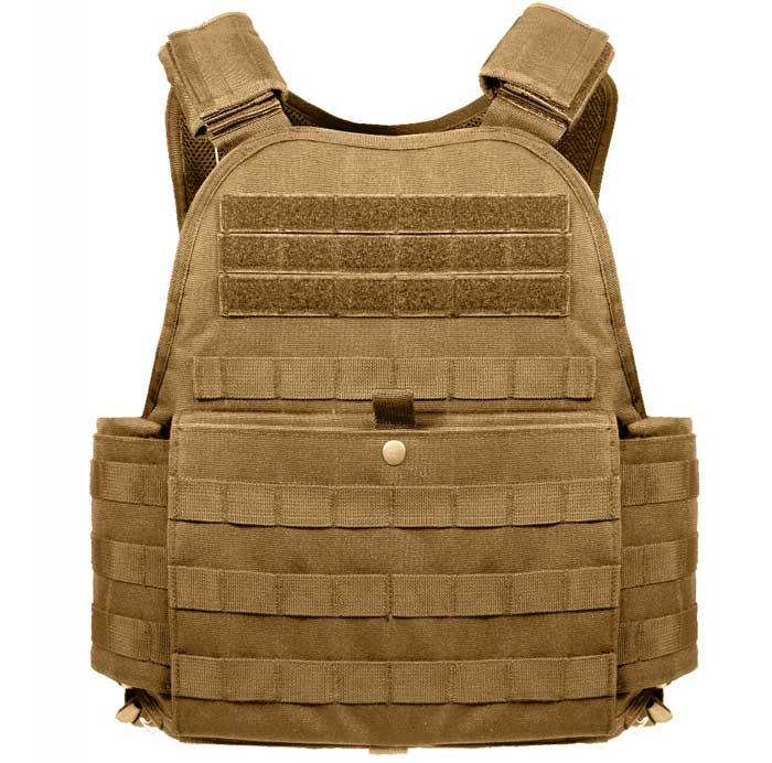 Coyote Brown MOLLE Plate Carrier Tactical Vest