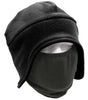 Black 2-in-1 Fleece Hat and Winter Face Mask