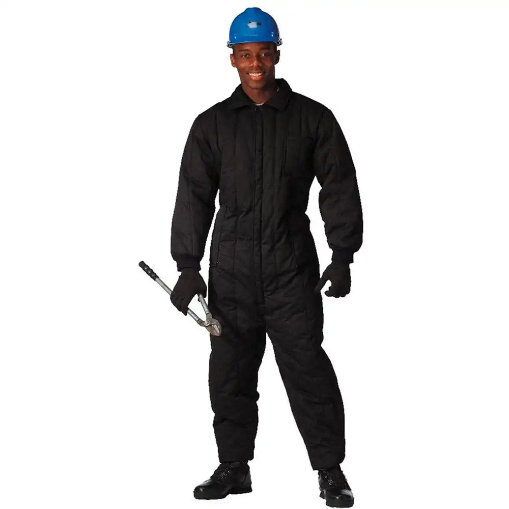 Black Insulated Winter Work Coveralls