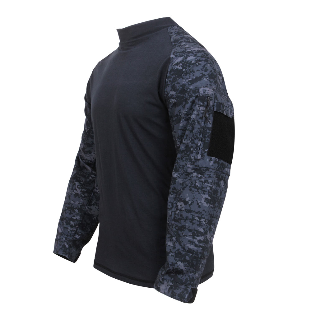 Midnight Digital Camo Fire Retardant NYCO Long Sleeve Combat Shirt