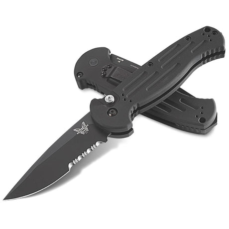 Benchmade 9051SBK AFO II Auto Folding Knife 3.56-inch Black Combo Edge Blade