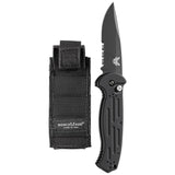 Benchmade 9101SBK Stryker Automatic Folding Knife 3.6-inch Black Combo Tanto Blade with Black Aluminum Handle