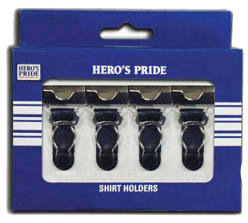 Hero's Pride Black Shirt Stays 4 Pack