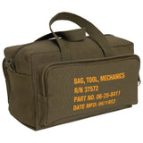 Military Style Stamped Mechanic Tool Bag with Zipper Pocket