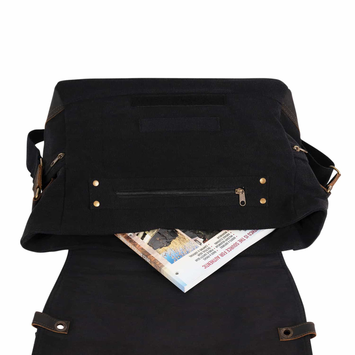 Vintage Black Canvas B-15 Pilot Messenger Bag