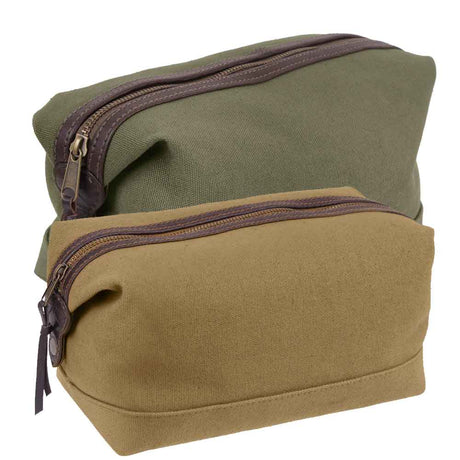 Canvas and Leather Military Style Dopp Kit