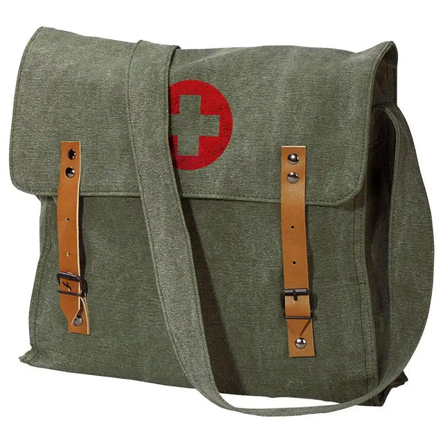 Vintage Olive Drab Military Style Medic Bag