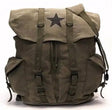 Olive Drab Vintage Star Military Canvas Backpack