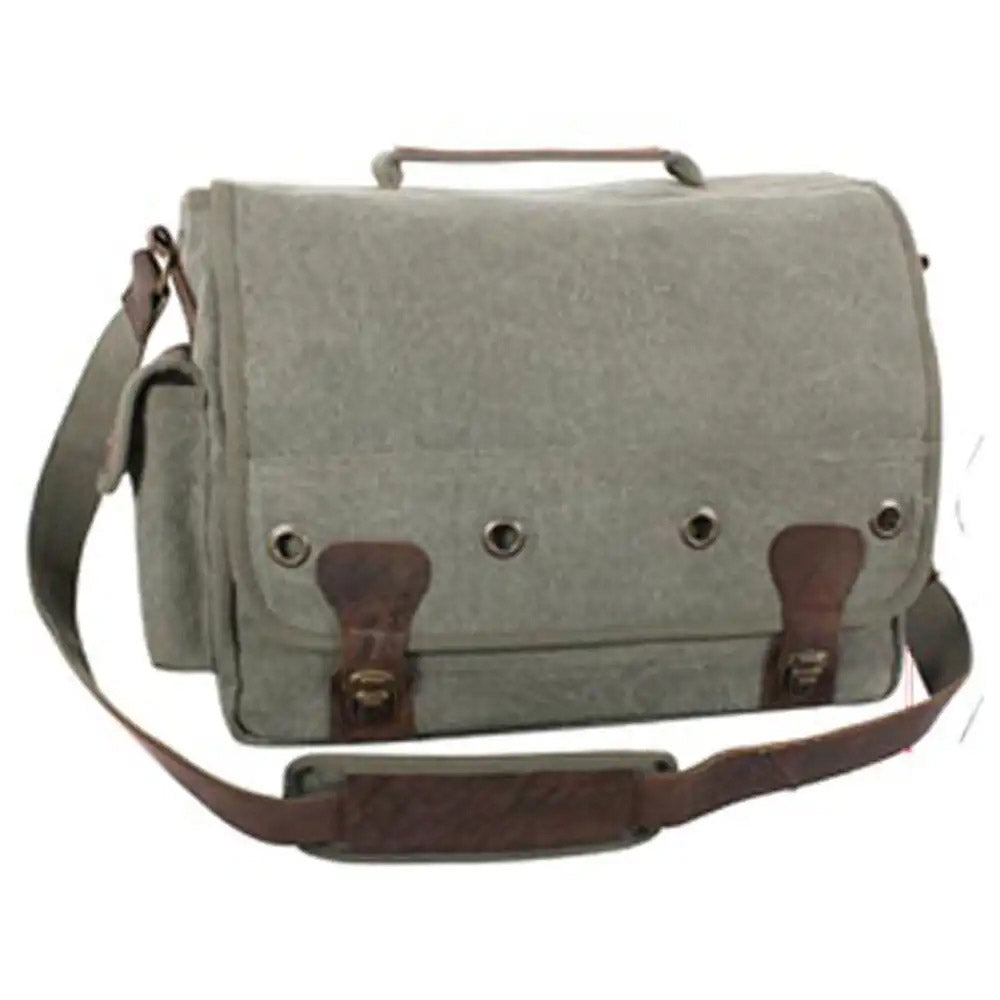 Vintage Trailblazer Olive Drab Canvas Laptop Bag