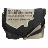Vintage 2-Tone Canvas Map Case Shoulder Bag