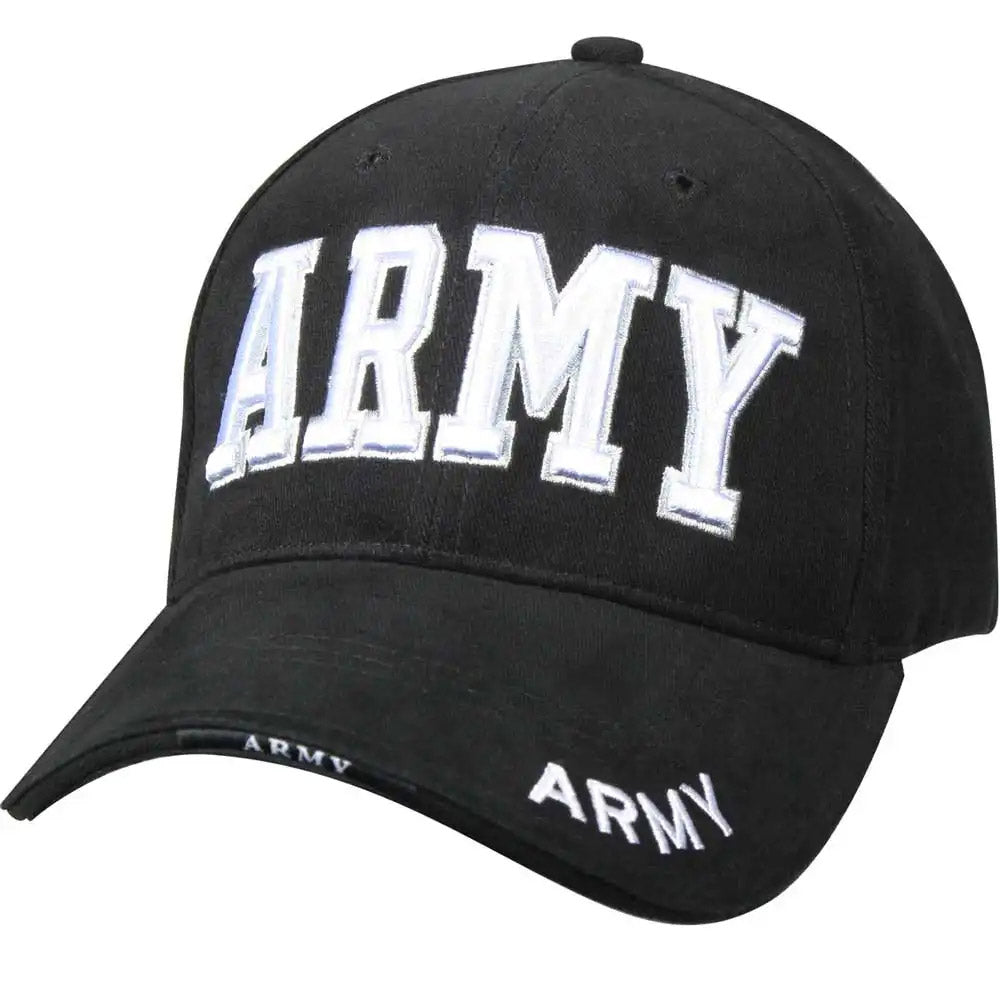 US Army Black and White Embroidered Baseball Hat