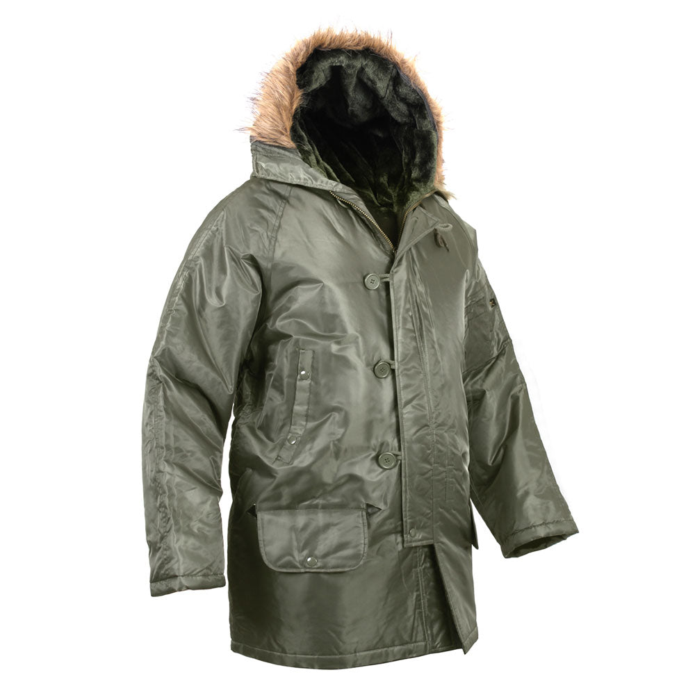 Sage Green N-3B Military Style Winter Snorkel Parka