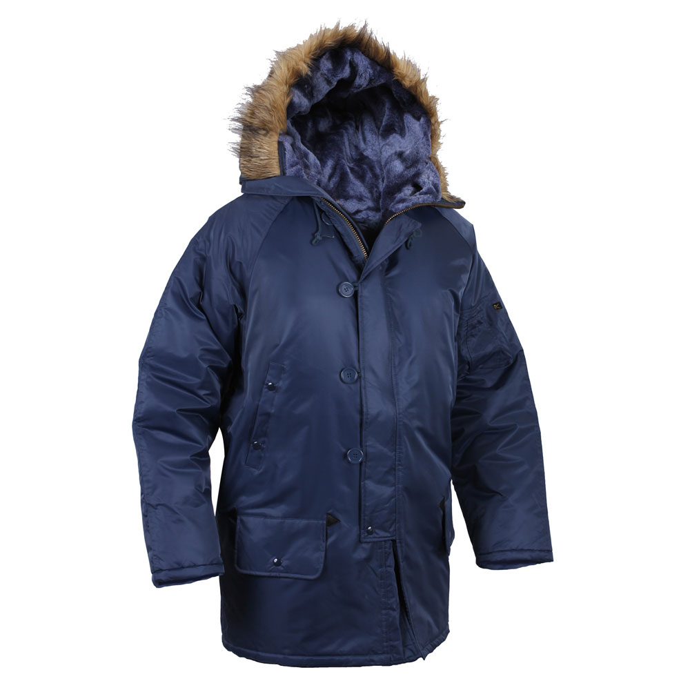 Navy Blue N-3B Military Style Winter Snorkel Parka