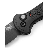 Benchmade 9570BK Mini Claymore AUTO Folding Knife with 3 inch CPM-D2 Black Drop Point Plain Blade and Black Grivory Handle