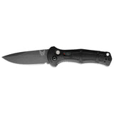 Benchmade 9570BK Mini Claymore AUTO Folding Knife with 3 inch CPM-D2 Black Drop Point Plain Blade and Black Grivory Handle