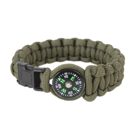 Olive Drab Military Paracord Bracelet with Compass