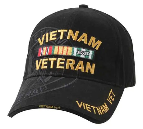 Deluxe Vietnam Veteran Black Shadow Logo Baseball Cap