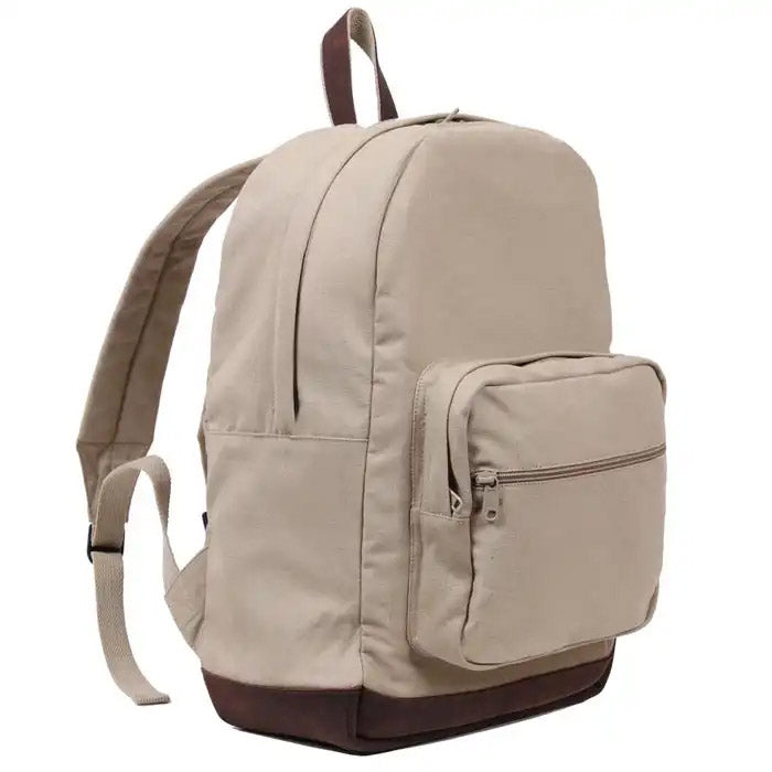 Vintage Khaki Teardrop Canvas Backpack