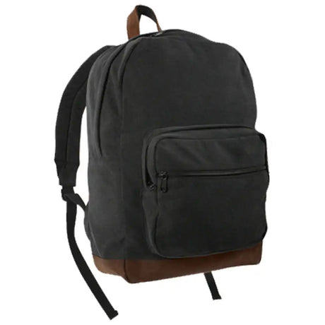 Vintage Black Canvas Teardrop Backpack