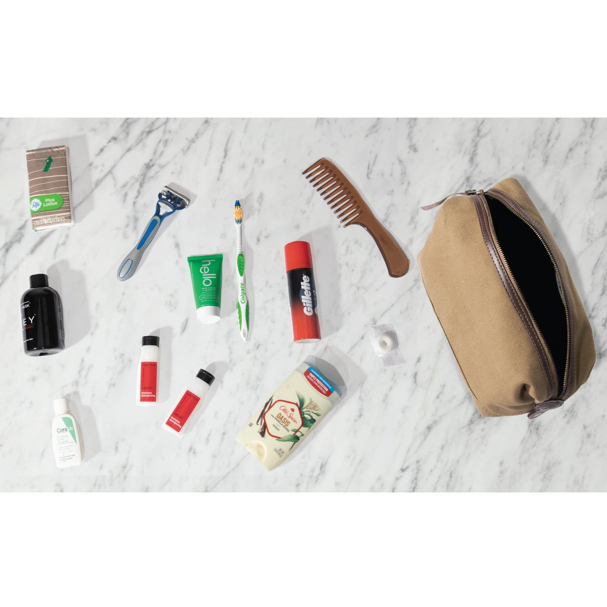 Canvas and Leather Military Style Dopp Kit