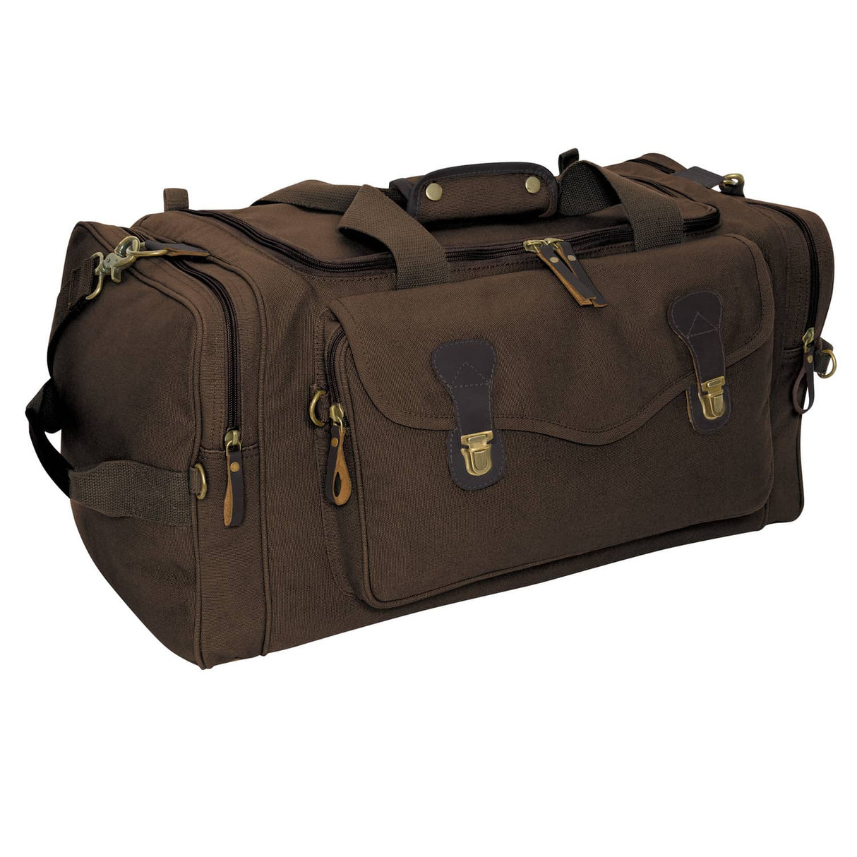 Vintage Brown Heavyweight Canvas Weekender Duffle Bag