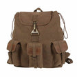 Vintage Brown Leather and Canvas Wayfarer Backpack