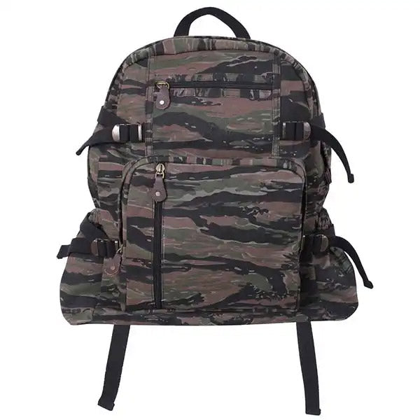 Vintage Tiger Stripe Camouflage Jumbo Canvas Backpack