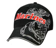 Black and White Marine Globe and Anchor Baseball Cap