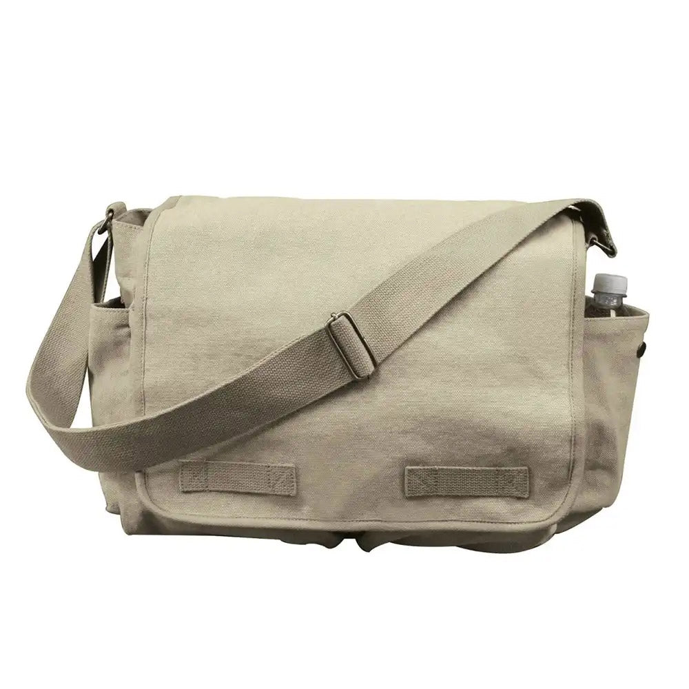 Vintage Khaki Messenger Bag