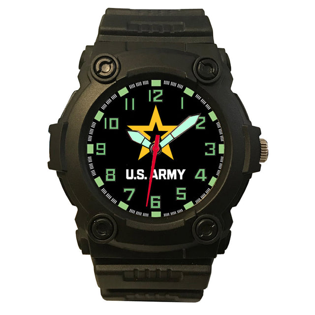 Aqua Force Black Analog U.S. Army Wrist Watch - 24B