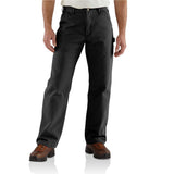 Carhartt Black Washed Duck Flannel-Lined Work Pants