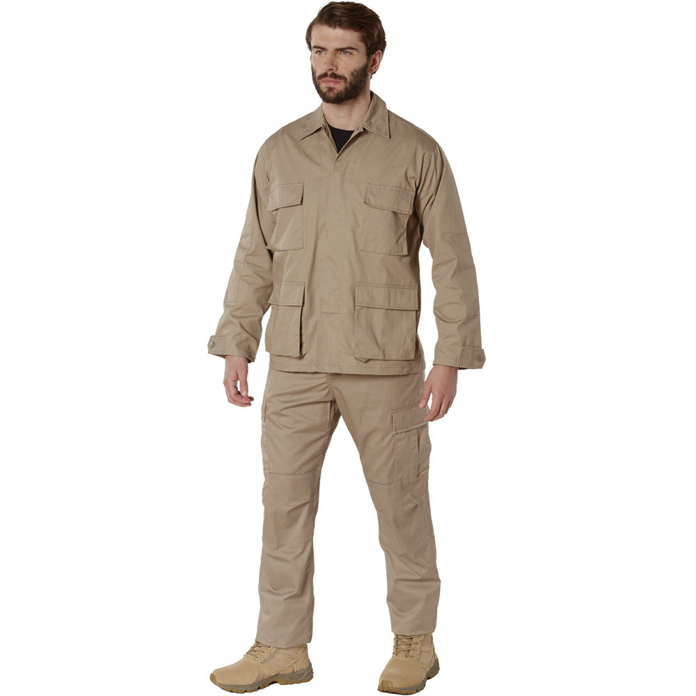 Basic Military Solid Color BDU Shirt