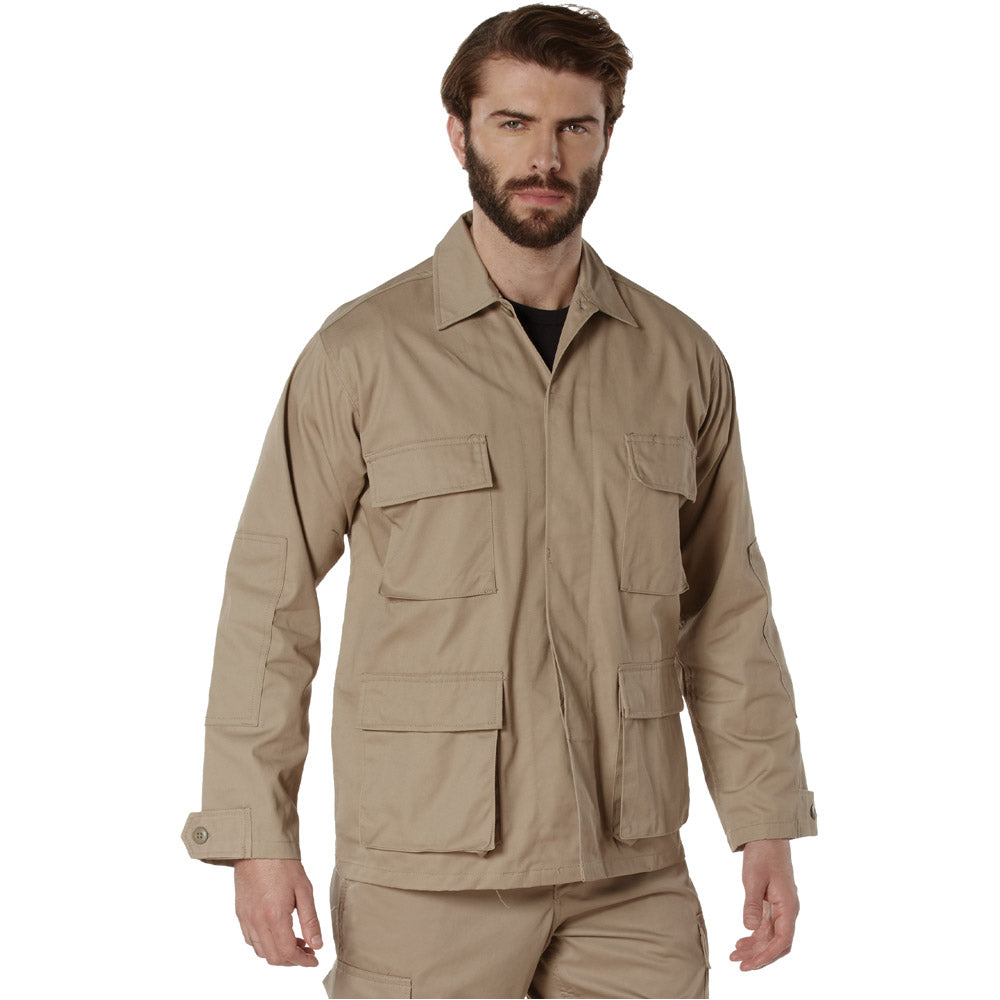 Basic Military Solid Color BDU Shirt