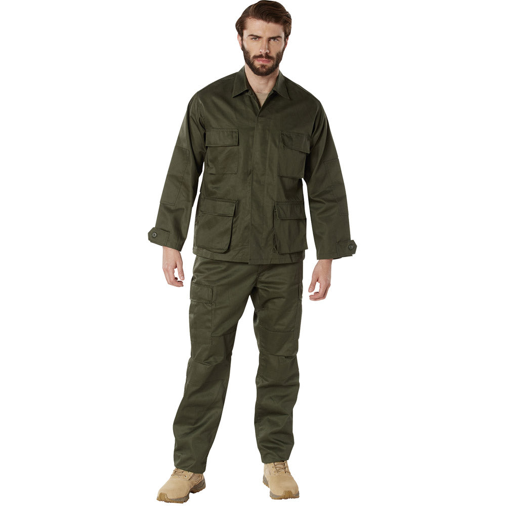 Basic Military Solid Color BDU Shirt