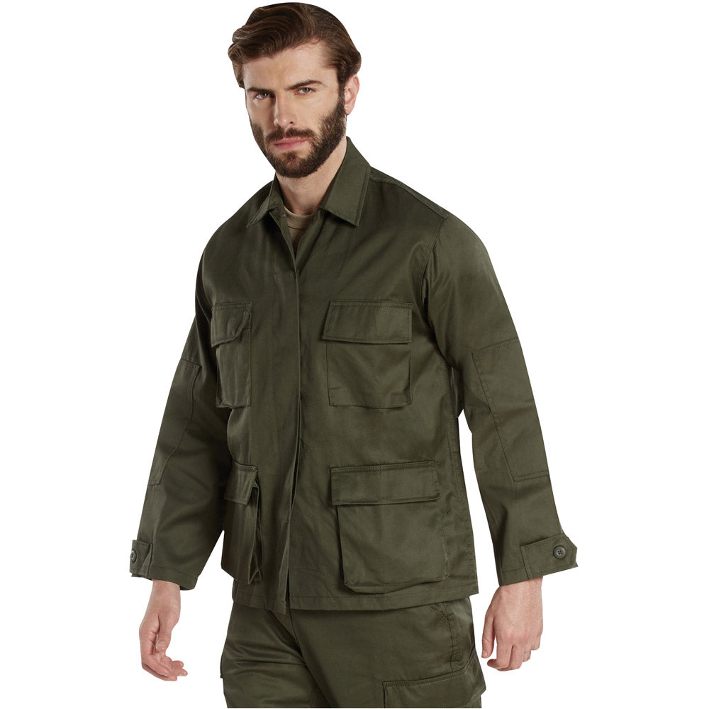 Basic Military Solid Color BDU Shirt