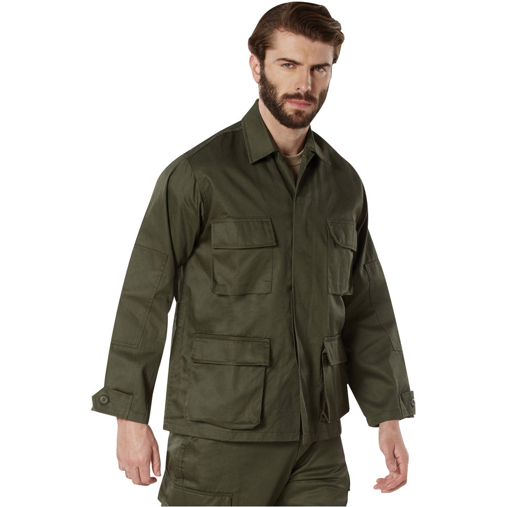 Basic Military Solid Color BDU Shirt