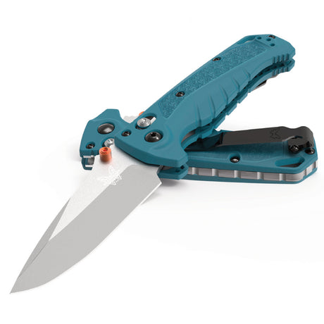 Benchmade Mini Adira 18065 Axis Lock Folding Knife with 3.2 inch CPM MagnaCut Blade and Depth Blue Grivory Handle