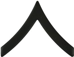 Black Metal Rank Private E-2 Army Insignia