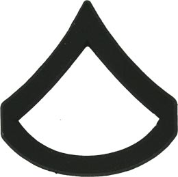 Black Metal Rank Private First Class E-3 Army Insignia