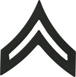 Black Metal Rank Corporal E-4 Army Insignia