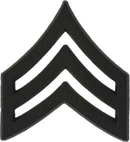 Black Metal Rank Sergeant E-5 Army Insignia