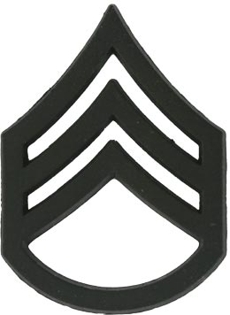 Black Metal Rank Staff Sergeant E-6 Army Insignia